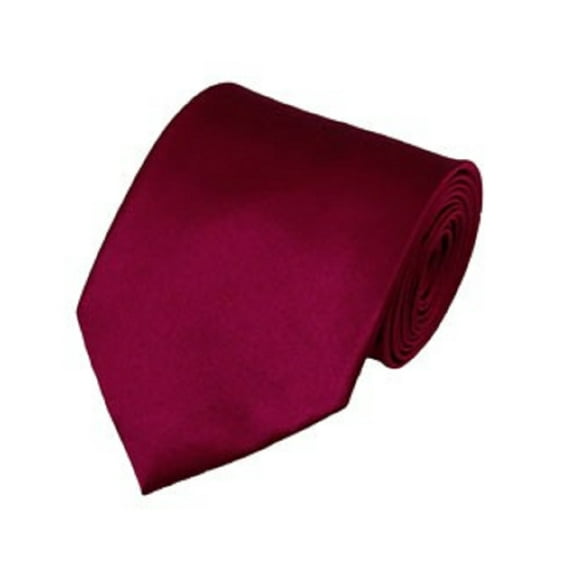 Men's Smooth Satin Solid Color Extra Long XL Necktie, Raspberry