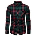 thumbnail image 1 of Men's Snap Buttons Flannel Plaid Shirts Long Sleeve Casual Flannel Jackets Shirts with Single Pocket Regular Fit Multicolor XL Black,L, 1 of 8