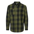thumbnail image 1 of Men's Snap-Front Flannel Shirt - ARMY/ BLACK - M, 1 of 2