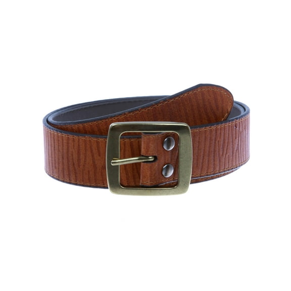 Men's Snap On 1 1/2" (38 mm) Rectangular Vintage Retro Leather Belt