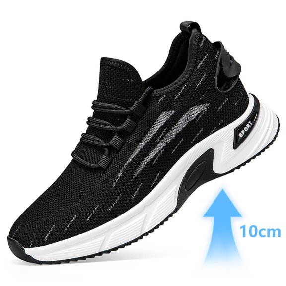 Men's Sneakers Height Increasing Fashionable Mesh Breathable Running Shoes Casual Athletic Footwear for Daily and Use