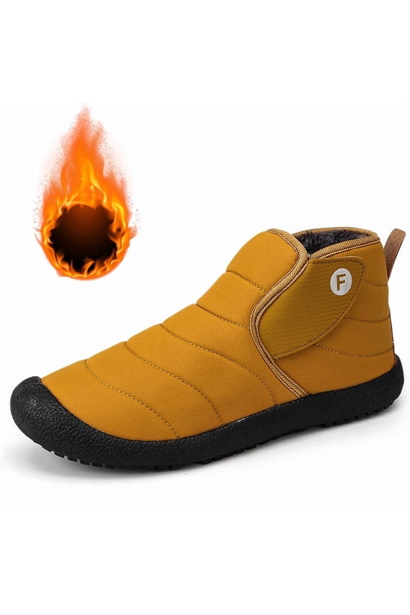 Men's Snow Boots, Winter Thermal Shoes, Windproof Boots With Fuzzy Lining