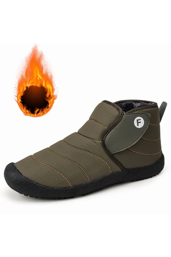 Men's Snow Boots, Winter Thermal Shoes, Windproof Boots With Fuzzy Lining