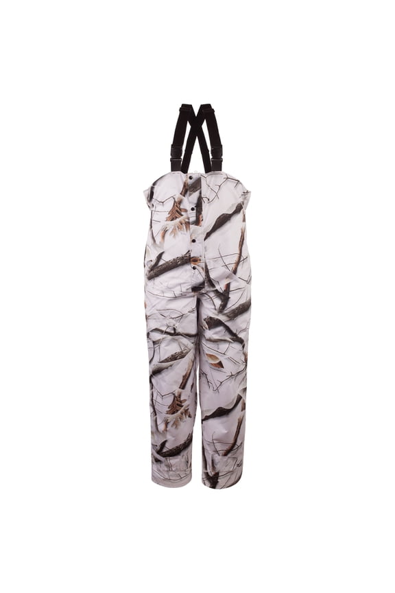 Men's Snow Camo Brown Microfiber Waterproof Bibs Xlarge