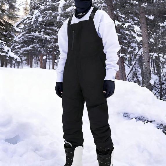 Men's Snow Ski Overalls Insulated Waterproof Windproof Jumpsuit Winter Outdoor Snowboard Bib One Piece Romper Suit