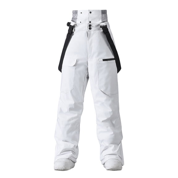 Men's Snow Ski Pants Insulated Winter Warm Outdoor Waterproof Snowboard Pants Bibs Detachable Suspender Unisex
