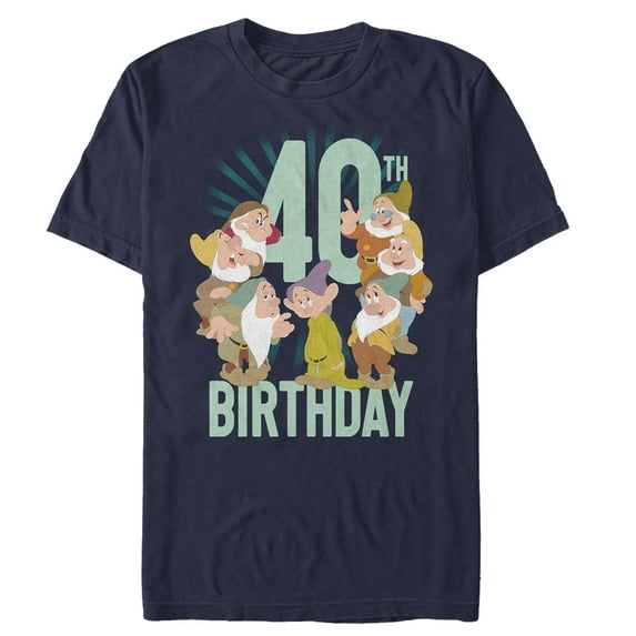 Men's Snow White and the Seven Dwarfs 40th Birthday Graphic Tee Navy Blue 2X Large