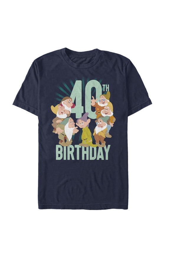 Men's Snow White and the Seven Dwarfs 40th Birthday Graphic Tee Navy Blue Large
