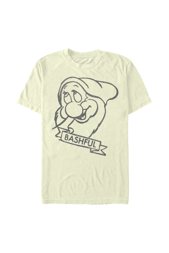 Men's Snow White and the Seven Dwarfs Bashful Large Outline Graphic T-Shirt