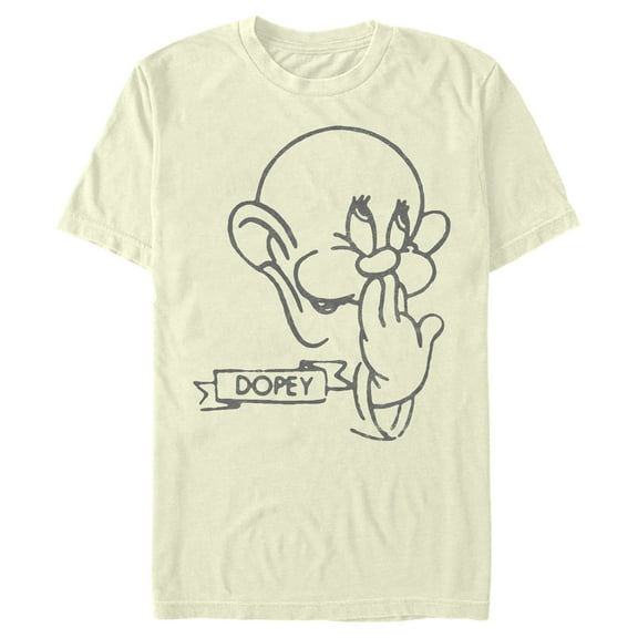 Men's Snow White and the Seven Dwarfs Dopey Distressed Outline Graphic T-Shirt