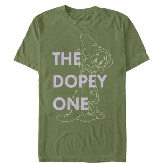 Men's Snow White and the Seven Dwarfs Dopey One Graphic Tee Military Green 3X Large