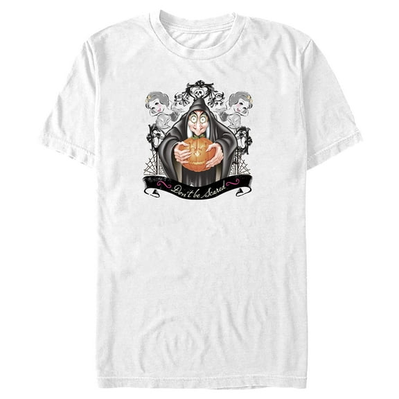 Men's Snow White and the Seven Dwarfs Evil Queen Pumpkin  Graphic Tee White 3X Large