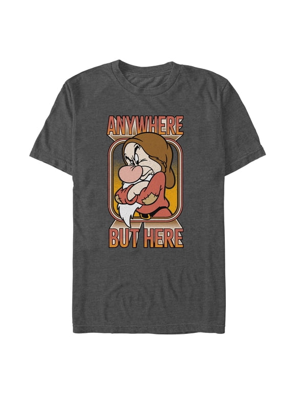 Men's Snow White and the Seven Dwarfs Grumpy Anywhere But Here Graphic T-Shirt