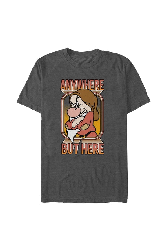 Men's Snow White and the Seven Dwarfs Grumpy Anywhere But Here Graphic T-Shirt