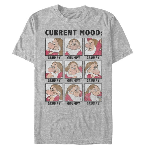 Men's Snow White and the Seven Dwarfs Grumpy Current Mood Graphic Tee Athletic Heather X Large