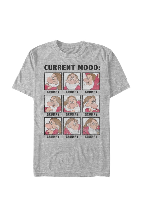 Men's Snow White and the Seven Dwarfs Grumpy Current Mood Graphic Tee Athletic Heather X Large