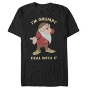 Men's Snow White and the Seven Dwarfs Grumpy Deal With It Graphic Tee Black Large