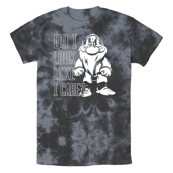 Men's Snow White and the Seven Dwarfs Grumpy Do I Look Like I Care Poster Graphic T-Shirt