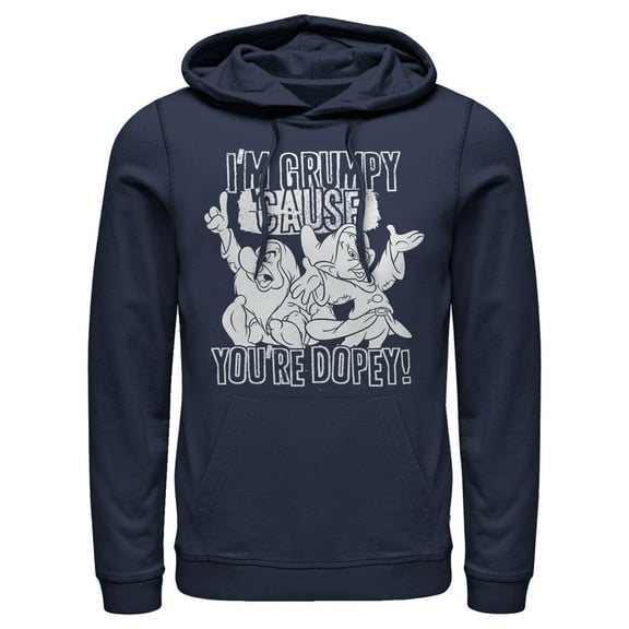 Men's Snow White and the Seven Dwarfs Grumpy & Dopey  Pull Over Hoodie