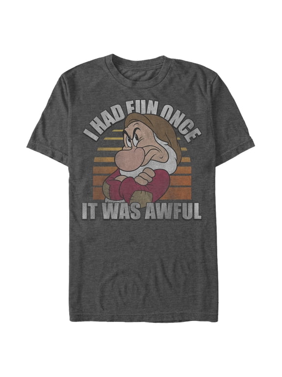 Men's Snow White and the Seven Dwarfs Grumpy Fun Once Graphic Tee Charcoal Heather Large