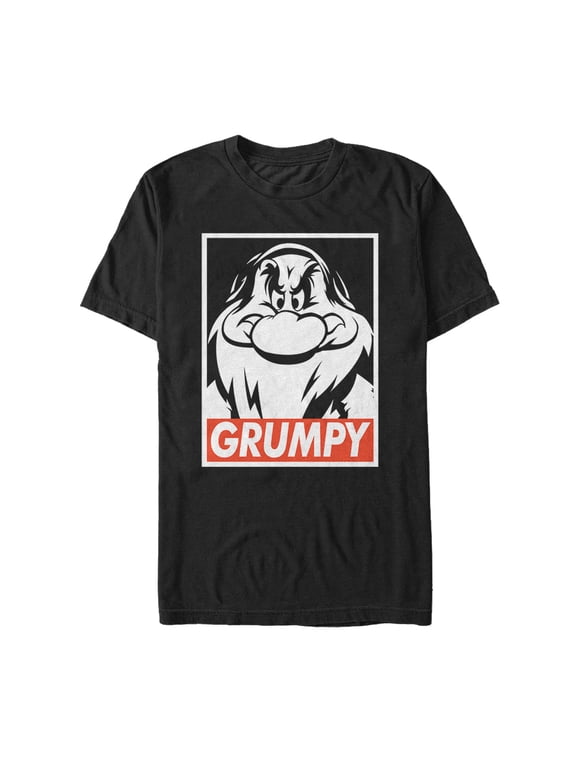 Men's Snow White and the Seven Dwarfs Grumpy Graphic Tee Black 2X Large