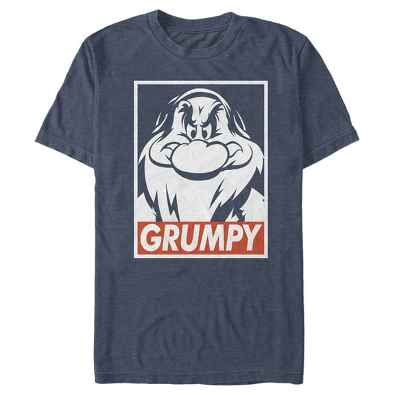Men's Snow White and the Seven Dwarfs Grumpy Graphic Tee Navy Blue Heather Large