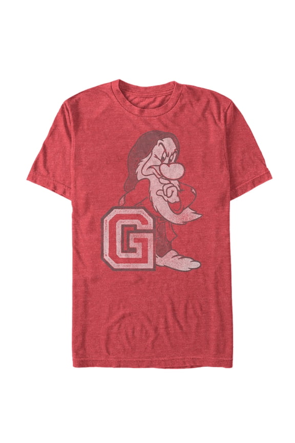Men's Snow White and the Seven Dwarfs Grumpy  Graphic Tee Red Heather Large