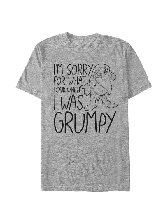 Men's Snow White and the Seven Dwarfs Grumpy I'm Sorry Graphic T-Shirt