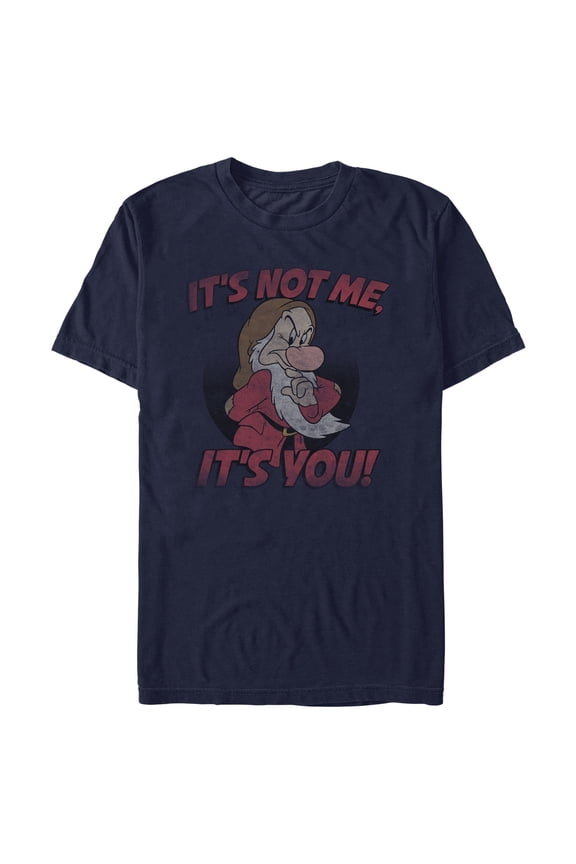 Men's Snow White and the Seven Dwarfs Grumpy It's Not Me It's You Distressed Graphic T-Shirt