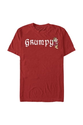 Men's Snow White and the Seven Dwarfs Grumpy Name Logo Graphic Tee Red X Large