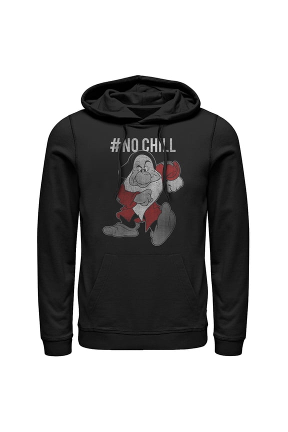 Men's Snow White and the Seven Dwarfs Grumpy #NoChill Pull Over Hoodie Black 3X Large