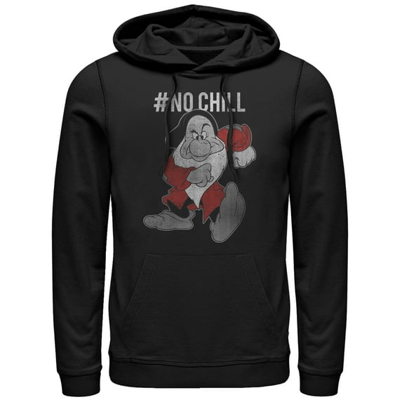 Men's Snow White and the Seven Dwarfs Grumpy #NoChill Pull Over Hoodie Black Medium