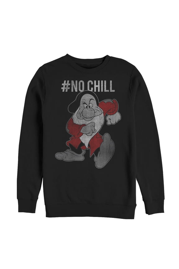 Men's Snow White and the Seven Dwarfs Grumpy #NoChill  Sweatshirt Black Large