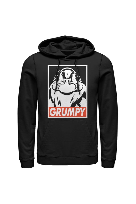 Men's Snow White and the Seven Dwarfs Grumpy Pull Over Hoodie Black Medium