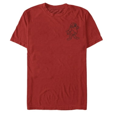 Men's Snow White and the Seven Dwarfs Grumpy Small Outline  Graphic T-Shirt