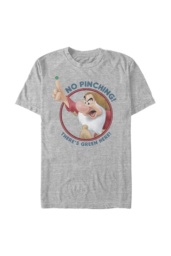 Men's Snow White and the Seven Dwarfs Grumpy St. Patrick's Day No Pinch There is Green There Graphic Tee Athletic Heather Large