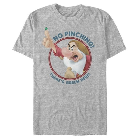 Men's Snow White and the Seven Dwarfs Grumpy St. Patrick's Day No Pinch There is Green There Graphic Tee Athletic Heather Small
