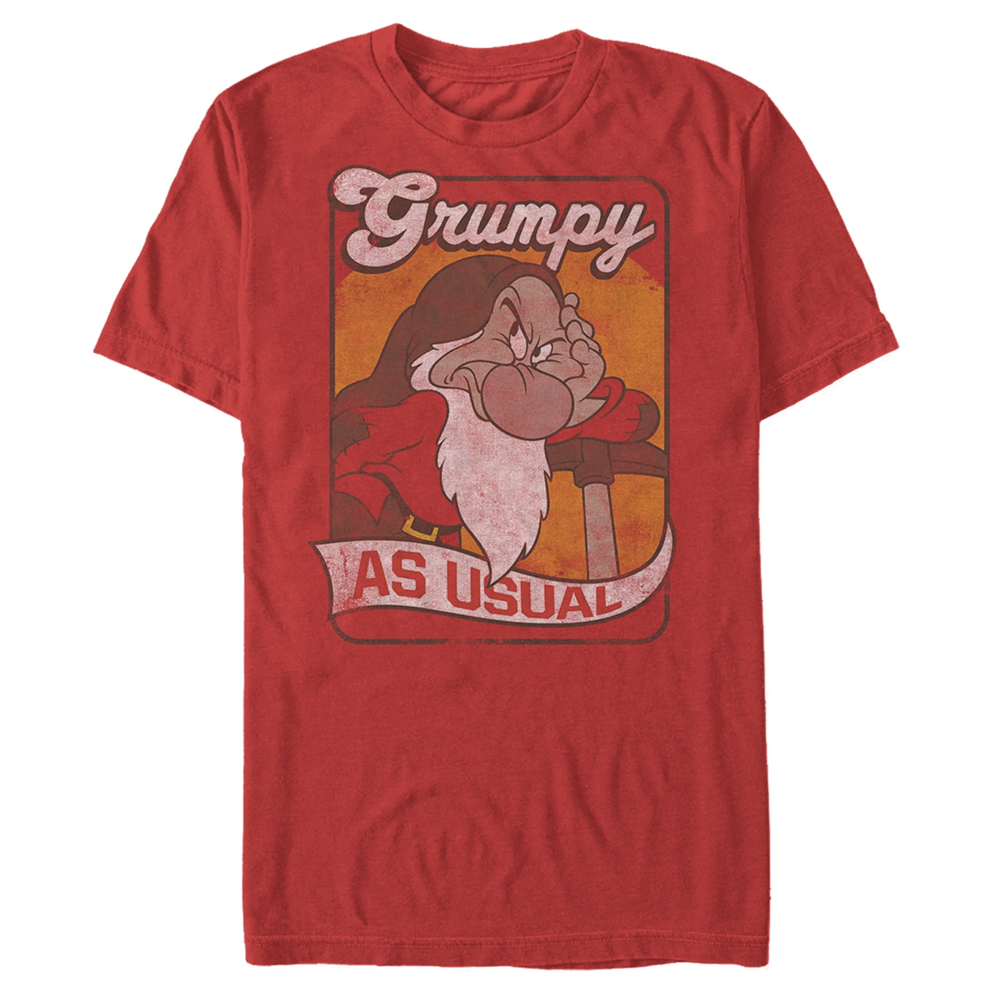 Large Red Cotton Men's Graphic Round Neck Short Sleeve Tee
