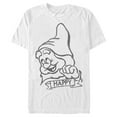 thumbnail image 1 of Men's Snow White and the Seven Dwarfs Happy Line Art  Graphic Tee White 3X Big Tall, 1 of 3