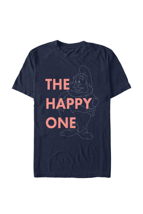 Men's Snow White and the Seven Dwarfs Happy One Graphic Tee Navy Blue X Large