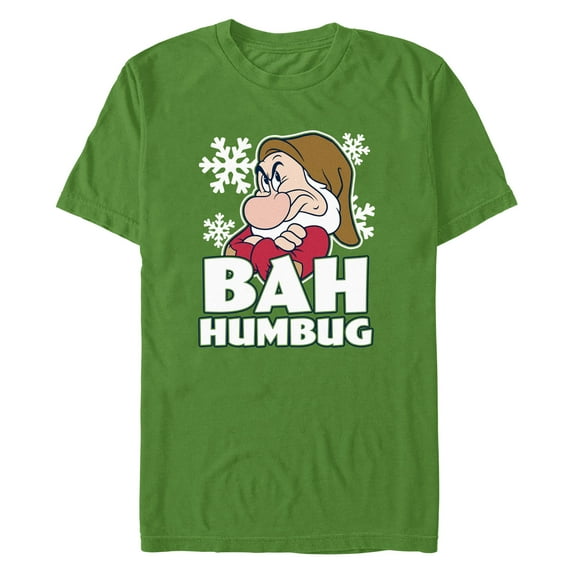 Men's Snow White and the Seven Dwarfs Snow White and the Seven Dwarfs Grumpy Bah Humbug Graphic Tee Kelly Green Small
