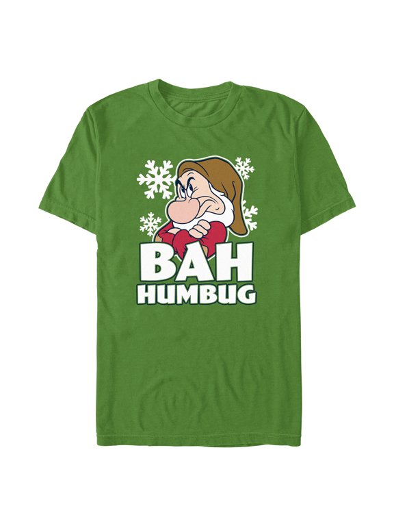 Men's Snow White and the Seven Dwarfs Snow White and the Seven Dwarfs Grumpy Bah Humbug Graphic Tee Kelly Green X Large
