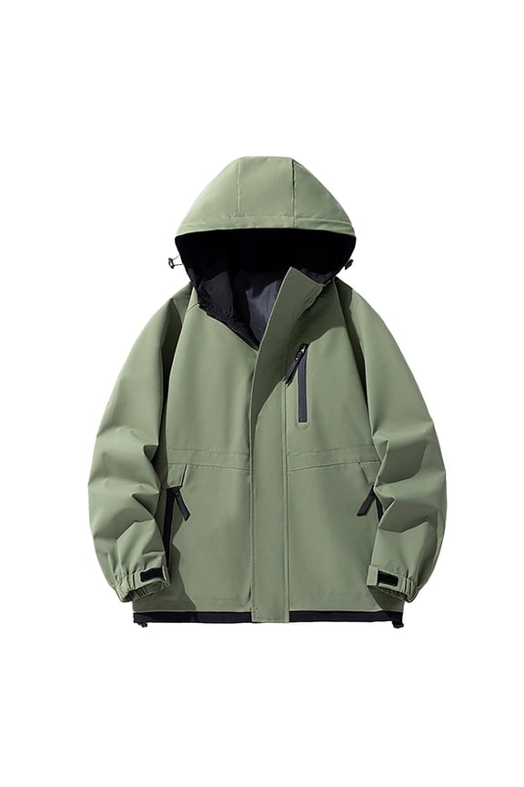 Men's Snowboard Jacket Waterproof Ski Coat Winter Windbreaker Jacket Green XXXS