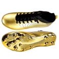 thumbnail image 1 of Fenlogft Men's Shoes High-Top Soccer Molded Cleats, Medium Low Heel Platform Closed Toe, Gold 4.5, 1 of 6