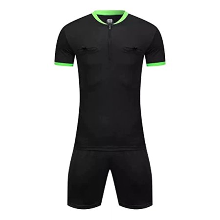 Men's Soccer Referee Jersey Short Sleeve Referee Shirts  Shorts