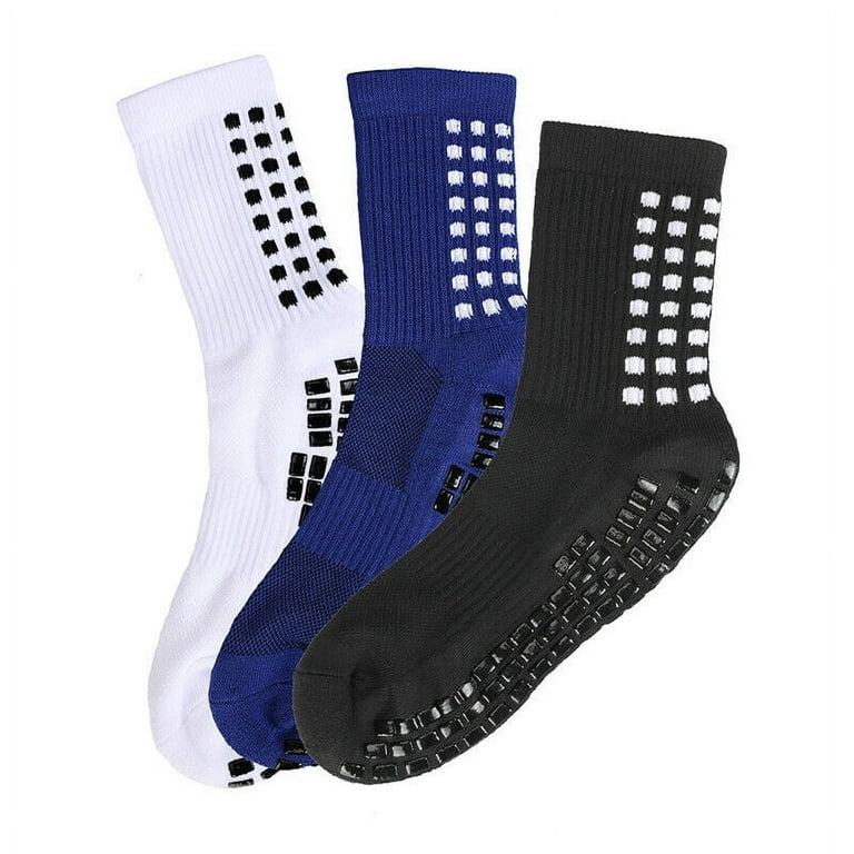 Men's Soccer Socks Anti Slip Non Slip Grip Pads for Football Basketball  Sports Grip Socks, 3 Pair