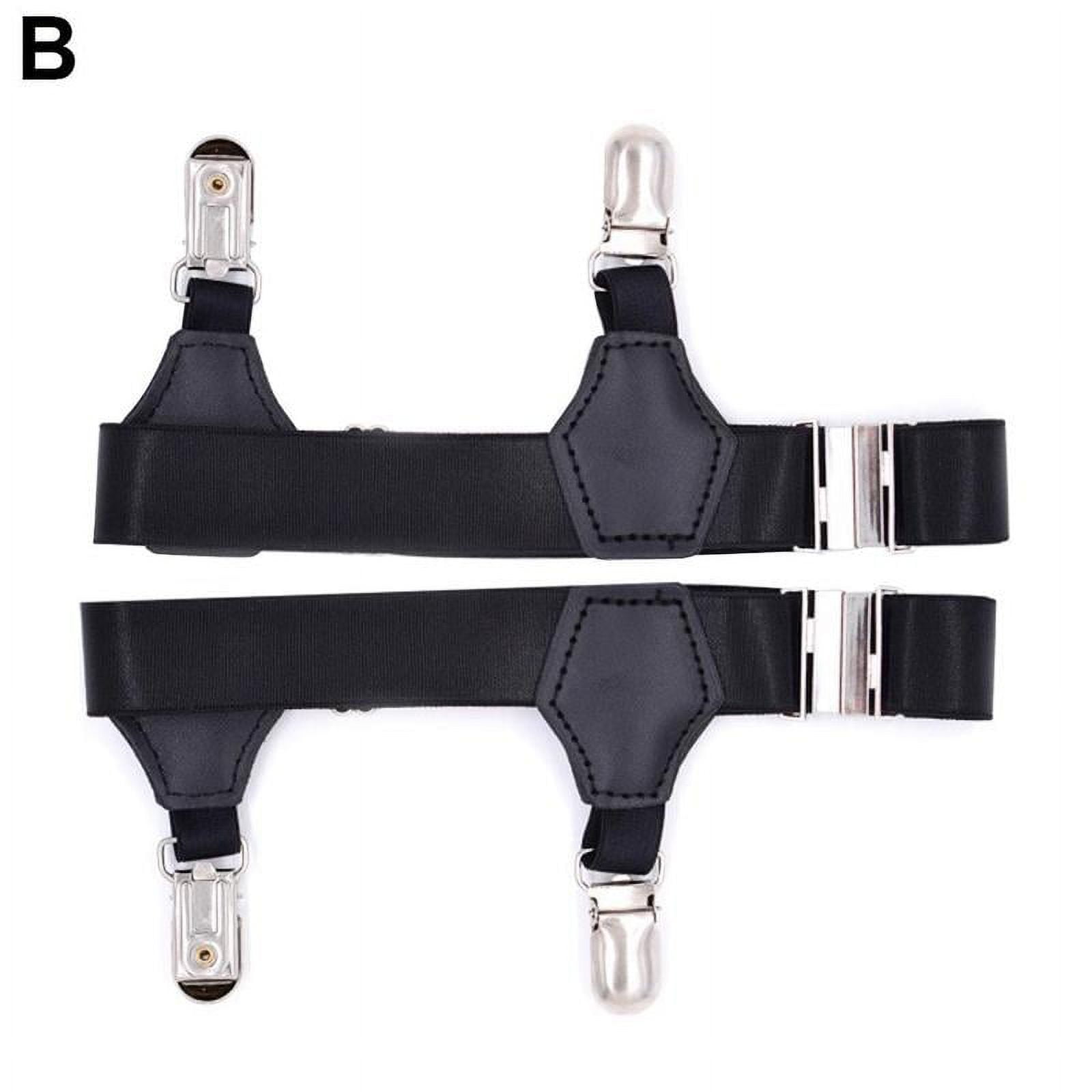 Men's Sock Garters Belt Black Adjustable 1 Pair Sturdy Clip Accessories  D8G4 - Walmart.com