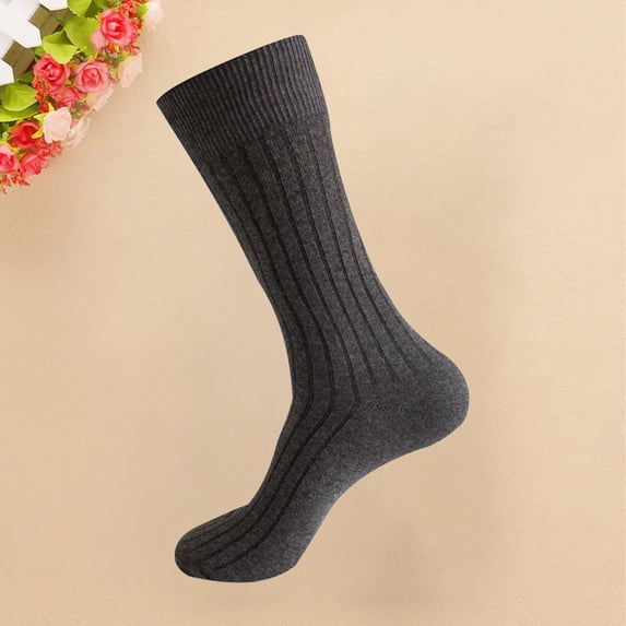 Men's Socks, Autumn Winter Mid Calf Socks, Solid Color Cotton Business Socks, Dress Socks for Men, Office, Formal, Comfortable & Professional, Gift for Him Baberdicy, Ideal for Men