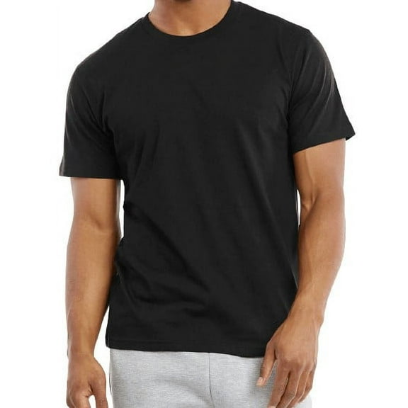 Men's Soft 100% Cotton Light Weight Crew Neck Short Sleeve T-Shirt, Black S, 1 Count, 1 Pack