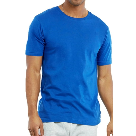 Men's Soft 100% Cotton Light Weight Crew Neck Short Sleeve T-Shirt, Royal Blue S, 1 Count, 1 Pack